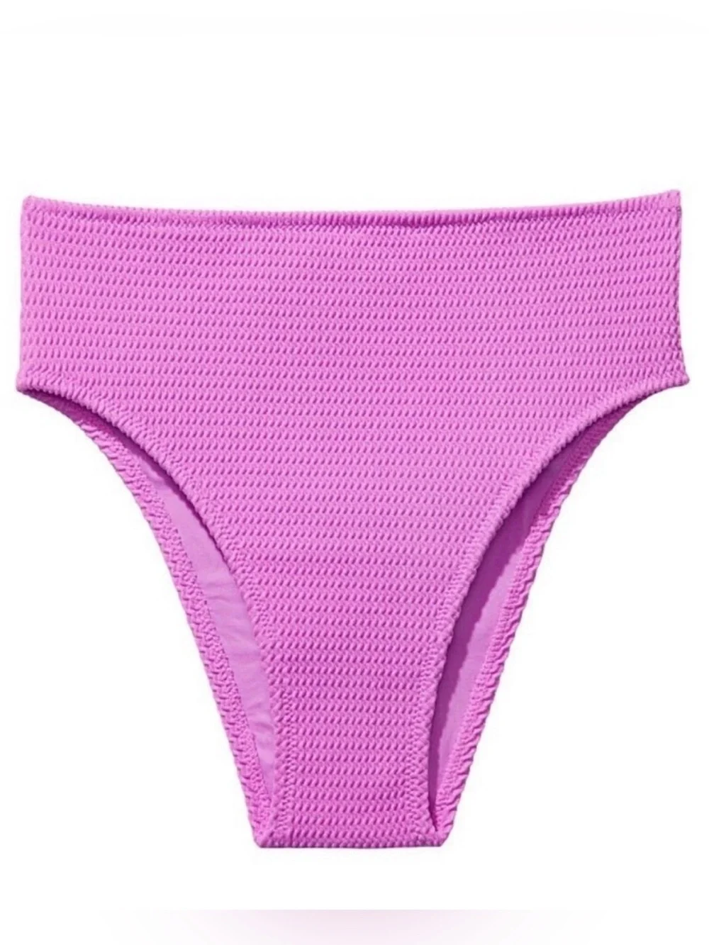 💜 Victoria's Secret The Wave Textured Swim Bottom Orchid Pink | XS-M NWT